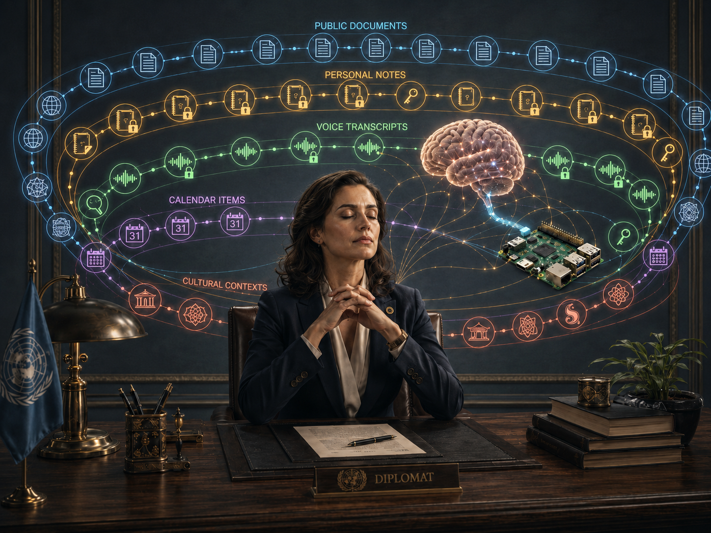 Diplomat with AI knowledge graph visualisation